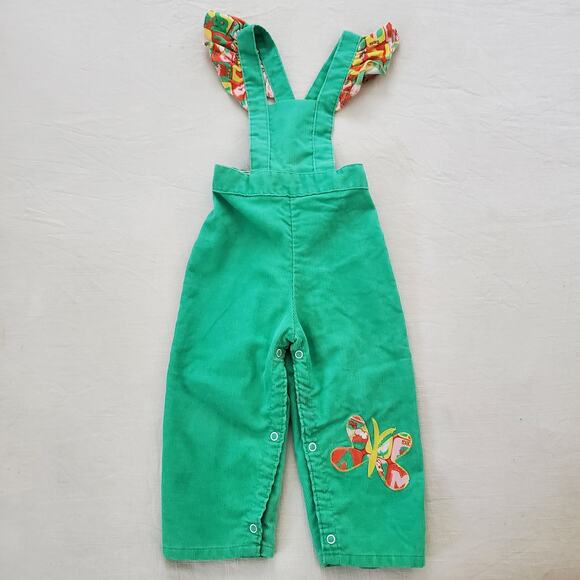 Vintage 70s Sears Butterfly Overalls 2t